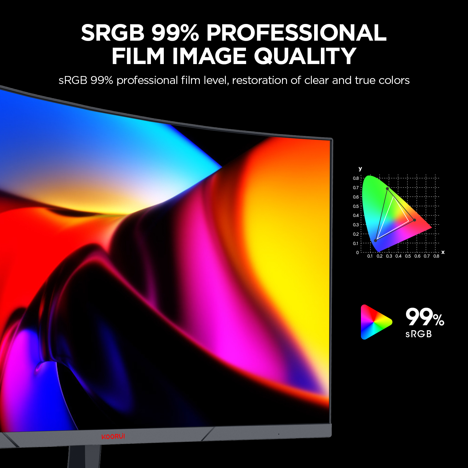 KOORUI 24 Inch Gaming Monitor, 180Hz Curved Monitors, FHD 1080P VA 1ms 1500R PC Monitors with Adaptive Sync, HDMI X2-DP, VESA Compatible, Tilt Adjustable, Eye Care