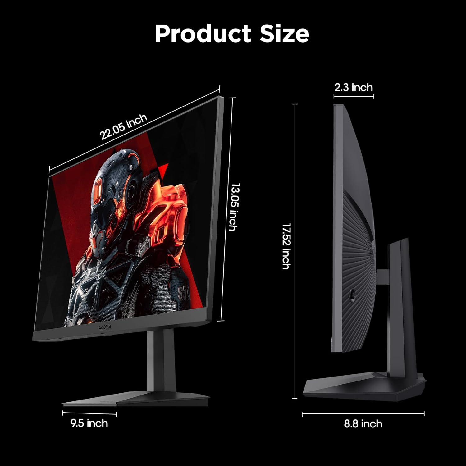 KOORUI Gaming Monitor 24.5 Inch 180 Hz Full HD Frameless Screen Adpitive Sync (1ms, VA Panel, Eye-Care, 1920 x 1080, HDMI 2.0 & DisplayPort 1.4, VESA 75 x 75)