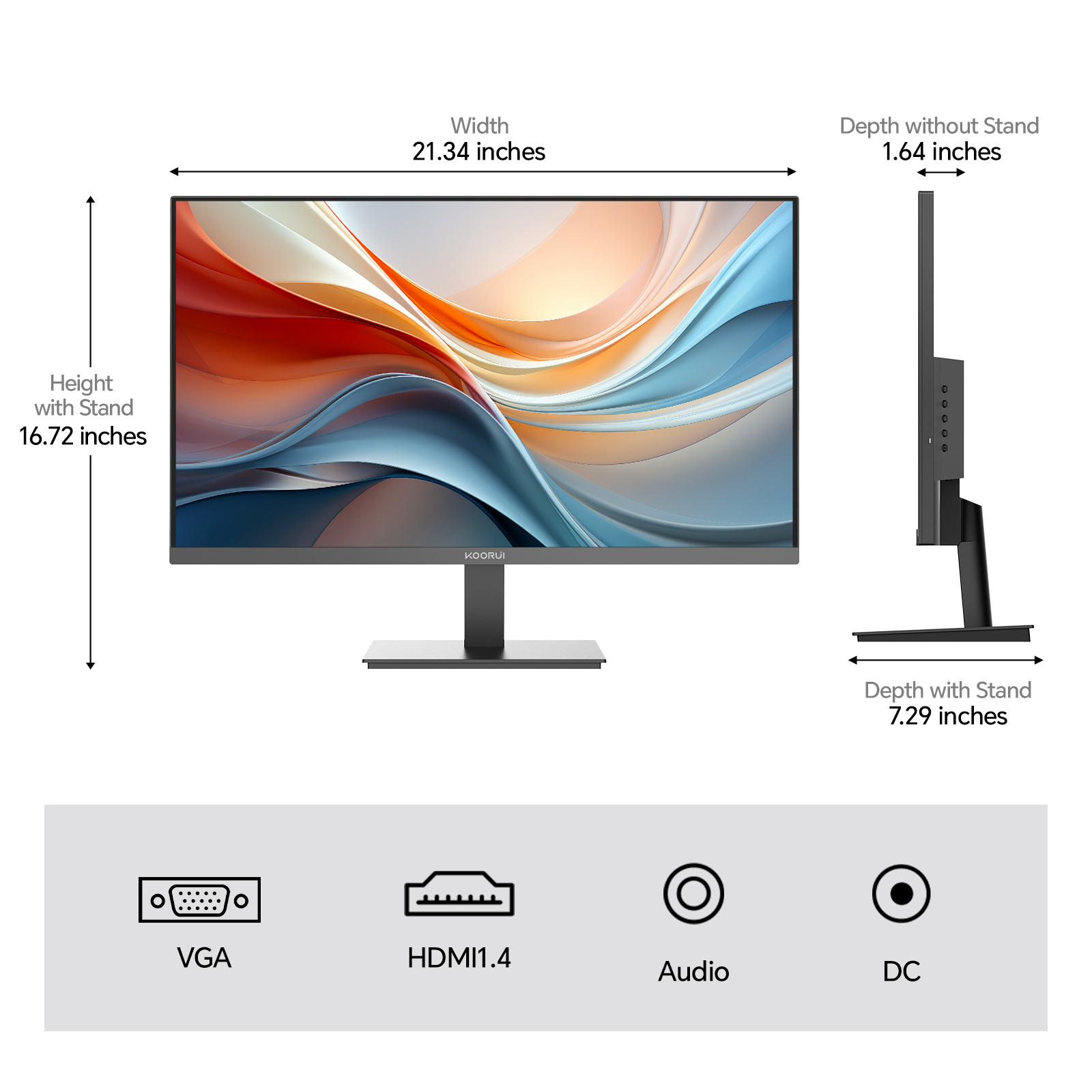 KOORUI E2411K 24 Inch FHD Monitor, Gaming 144Hz, IPS Computer Monitors, 1080P Pc Screen, Adaptive Sync, 5ms, VESA 100x100mm, Eye Care, HDMI, VGA