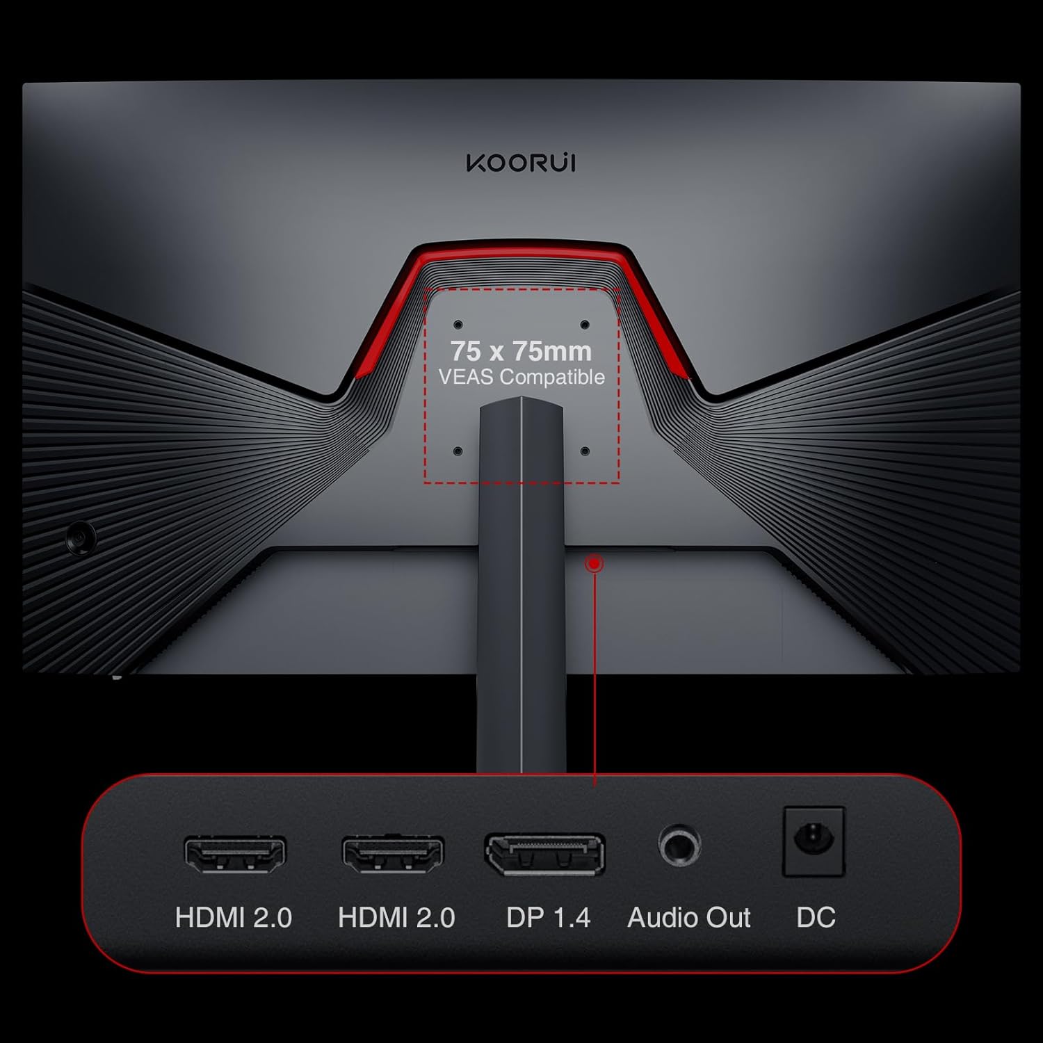 KOORUI 27 Inch Gaming Monitor, PC Screen 240Hz, FHD, 1ms, Adaptive Sync (1920 x 1080p, DCI-P3 90%, SRGB 100%, HDMI, DisplayPort, VESA 75x75)