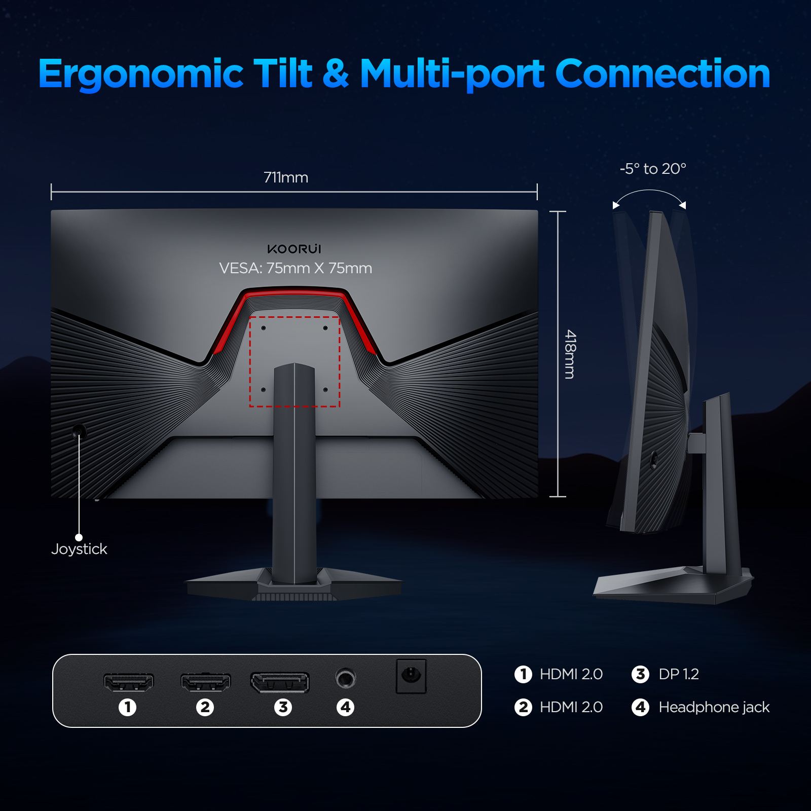 KOORUI 27 inch Gaming Monitor, 170Hz 1ms 2K 1440p PC Desktop Computer Monitors for Gaming,90% DCI-P3,Adaptive Sync,DP&HDMI Ports, GN03
