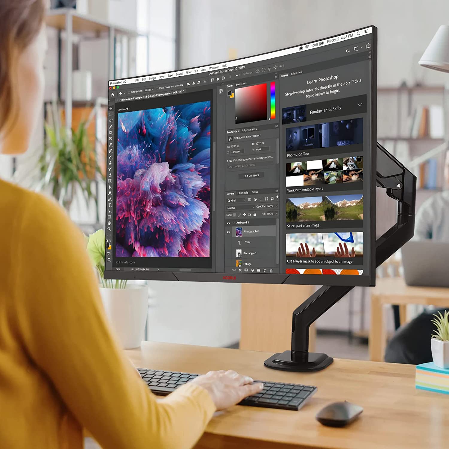 KOORUI 27 inch 144Hz 1ms 2K QHD Curved Gaming Monitor,Freesync(G-sync Compatible),100% sRGB Fast VA Computer Monitor,HDMI/DisplayPort,Vision care,Rocker Button-Koorui