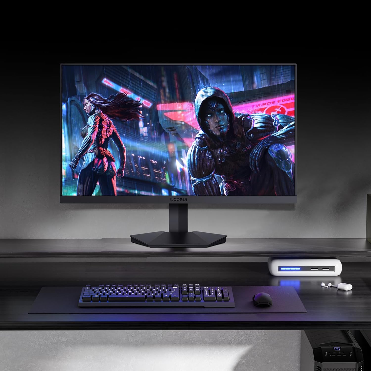 KOORUI Gaming Monitor 25-inch, 180Hz FHD 1080p Computer Monitor, 1ms GTG, Adaptive G-Sync, FreeSync Premium, 3 Sides Frameless, HDMI x 2, DisplayPort, Black