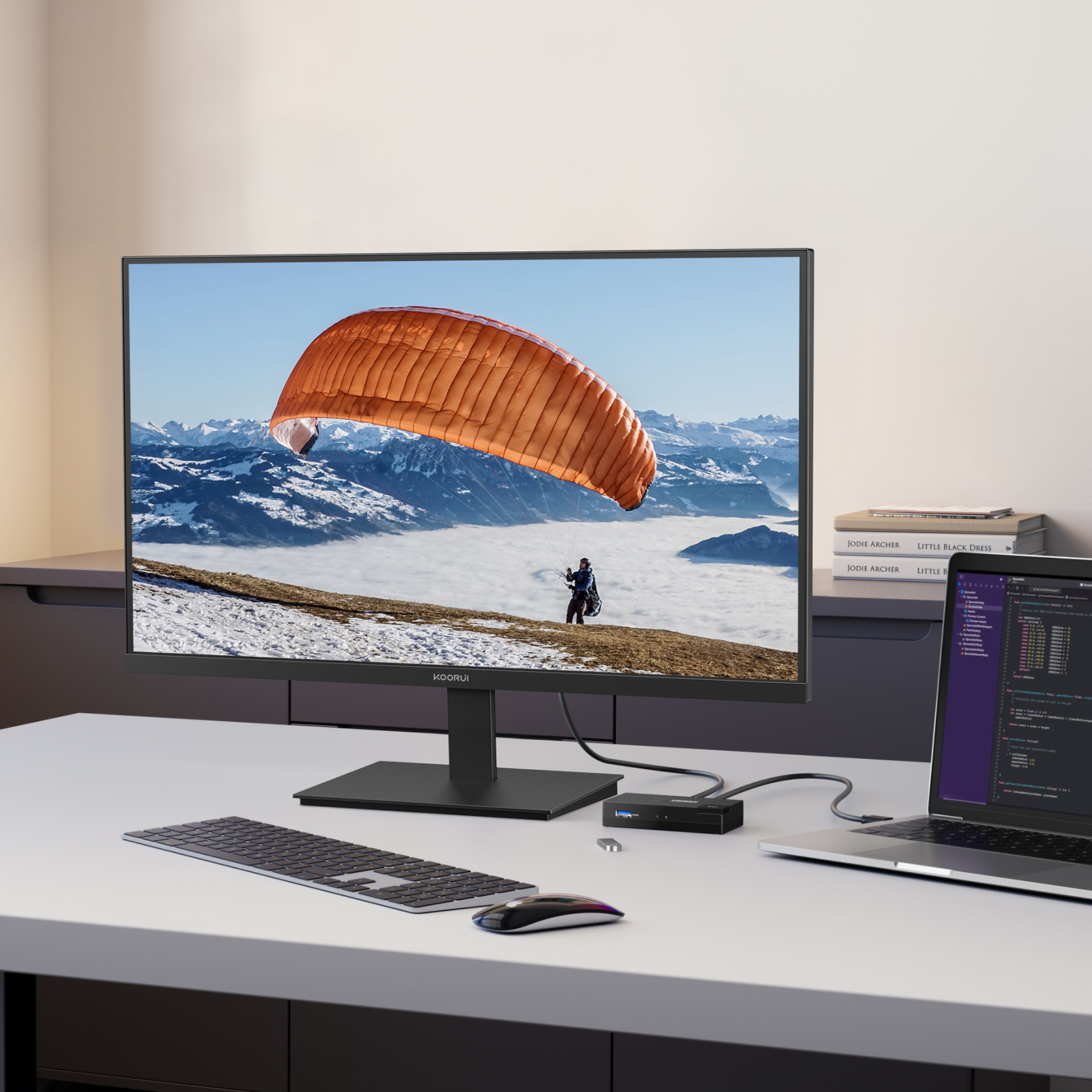 KOORUI E2721H 27 Inch QHD Monitor, Gaming 120Hz, IPS Computer Monitors, 2K 1440P Pc Screen, Adaptive Sync, HDR 10, 1ms, VESA 100x100mm, Eye Care, HDMI, DisplayPort