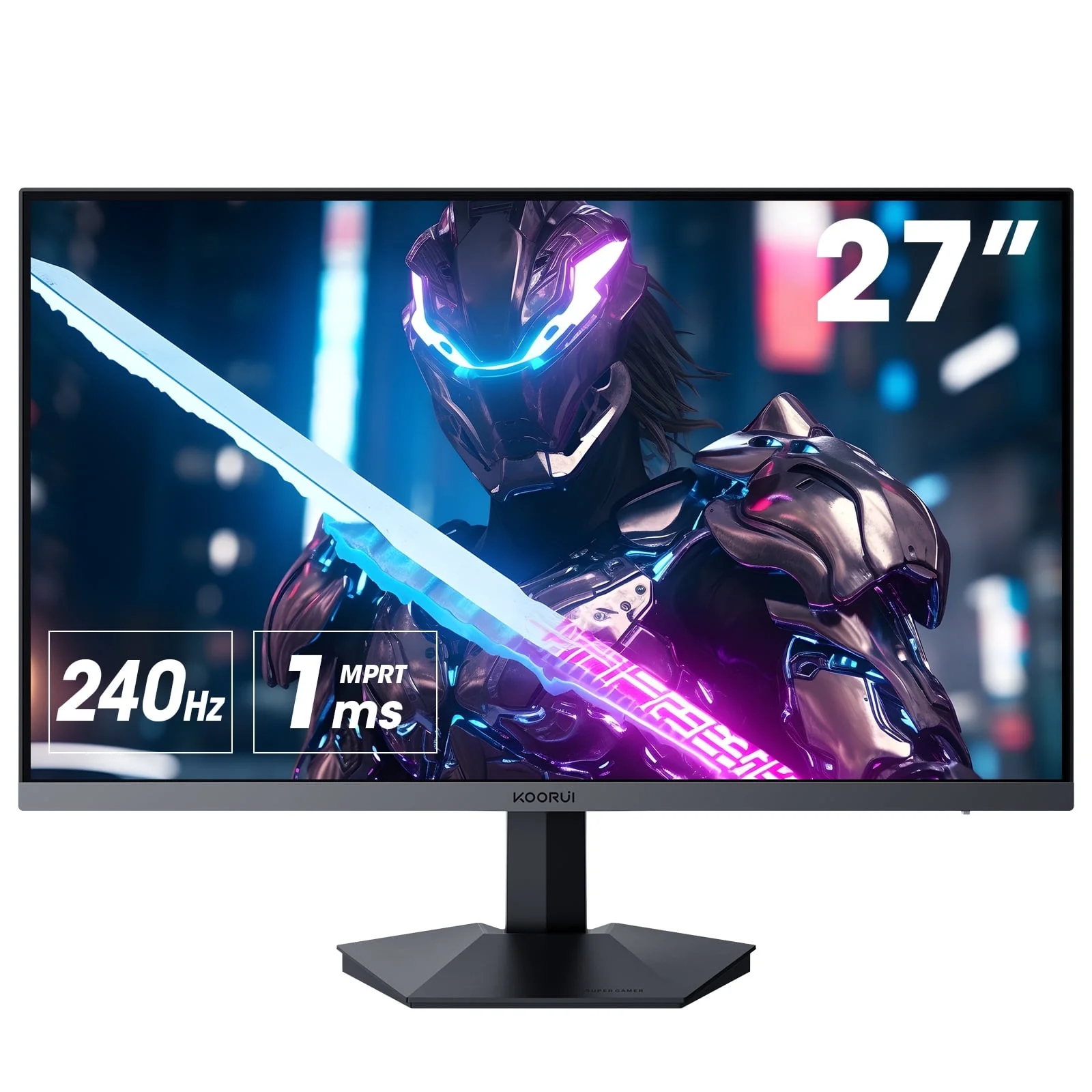 KOORUI 27'' 240hz, 1ms Gaming Monitor FHD(1920 x 1080), DCI-P3 90% Color Gamut, Adaptive Sync , HDMI, Black GN02