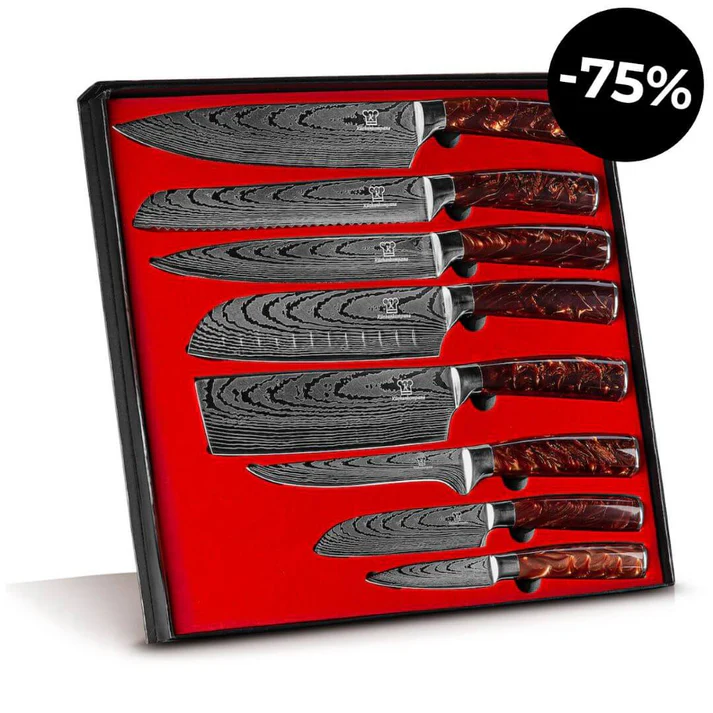 Luxusná 8-dielna sada nožov – Zľava –75 %! 🔪