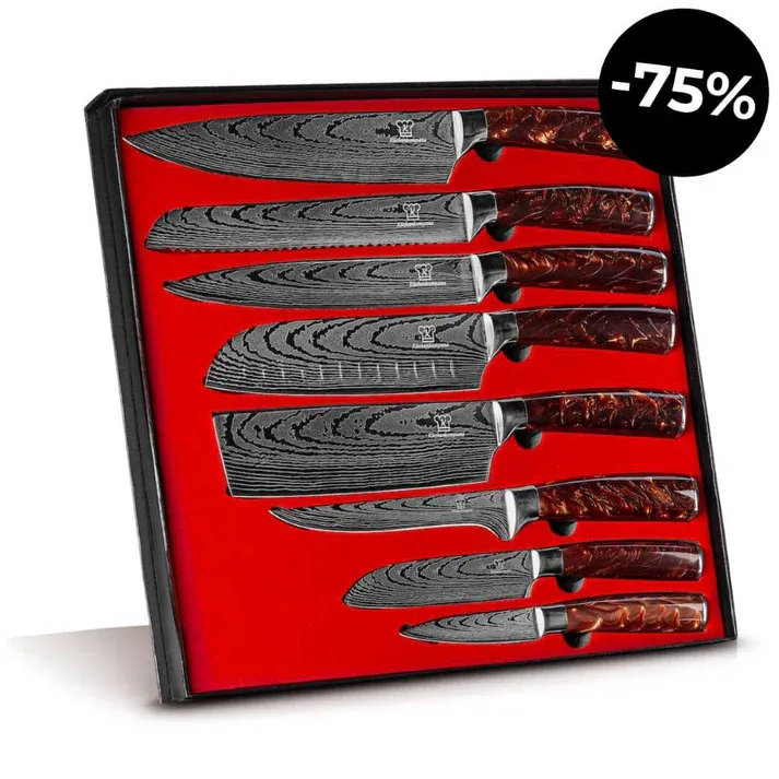 Luxusná 8-dielna sada nožov – Zľava –75 %! 🔪