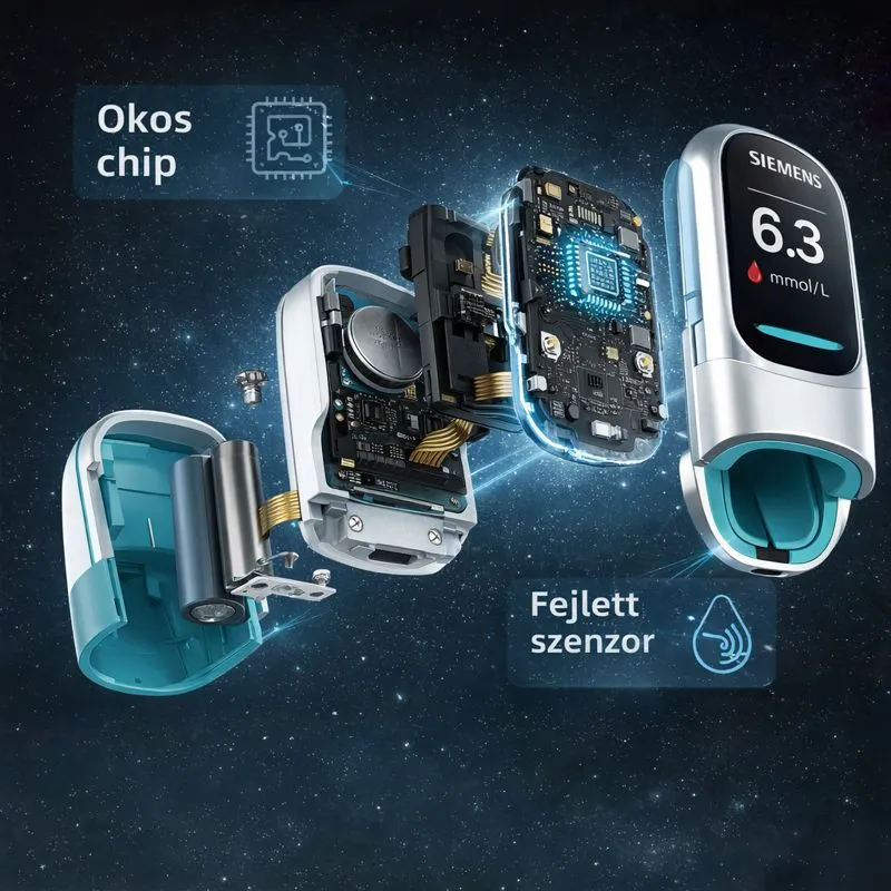 Siemens™ Új, nem invazív, intelligens vércukorszintmérő 💉 Tűmentes és fájdalommentes vércukorszintmérés 🔥 Fejlett német technológiával 🔥 – Gyors, pontos és megbízható, könnyedén figyelemmel kísérheti egészségét bármikor, bárhol.
