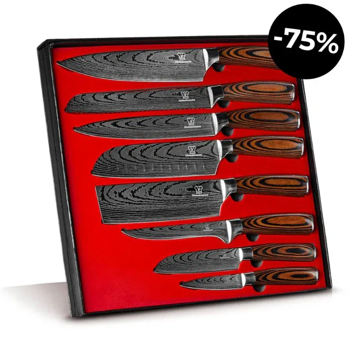 Luxusná 8-dielna sada nožov – Zľava –75 %! 🔪