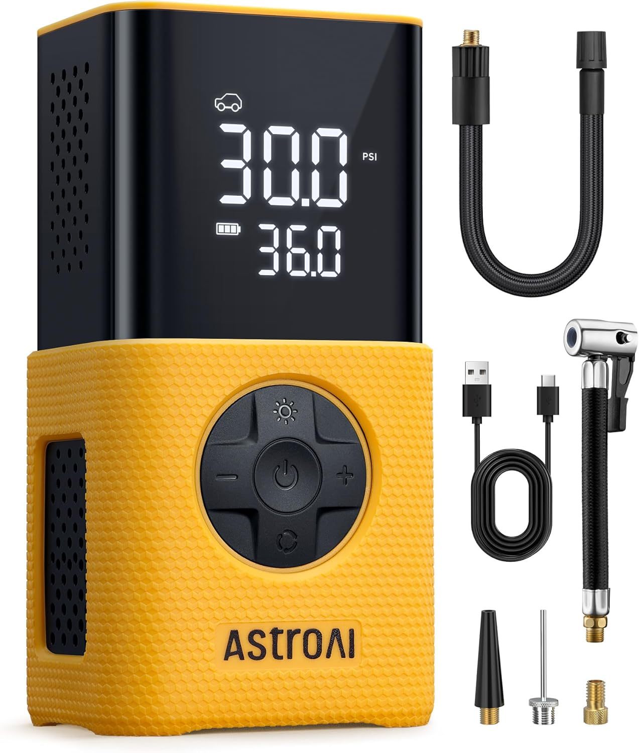 AstroAI L7S gumiabroncs-felfújó, hordozható, vezeték nélküli légkompresszor, digitális nyomásmérővel, 150 PSI LED-es kerékpárpumpa gyors felfújással és automatikus kikapcsolással autógumikhoz, motorkerékpárokhoz, kerékpárokhoz, labdákhoz