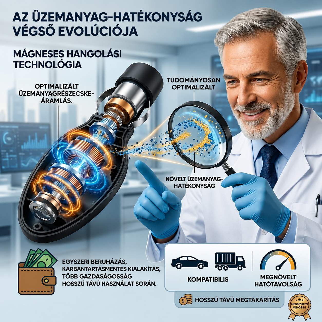 30%-os üzemanyag-megtakarítás – Plug-and-Play üzemanyag-megtakarítás: Vezessen messzebbre, javítsa az üzemanyag-hatékonyságot