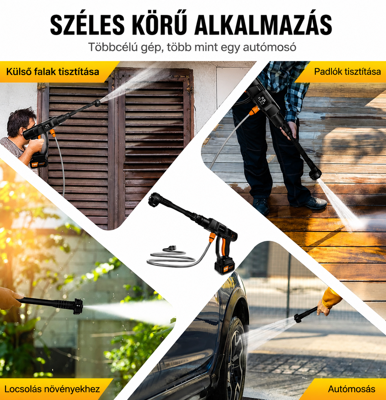 🚗Újdonság, korlátozott ideig érvényes ajánlat: 40% kedvezmény! ⚡Hordozható elemes autómosó pisztoly