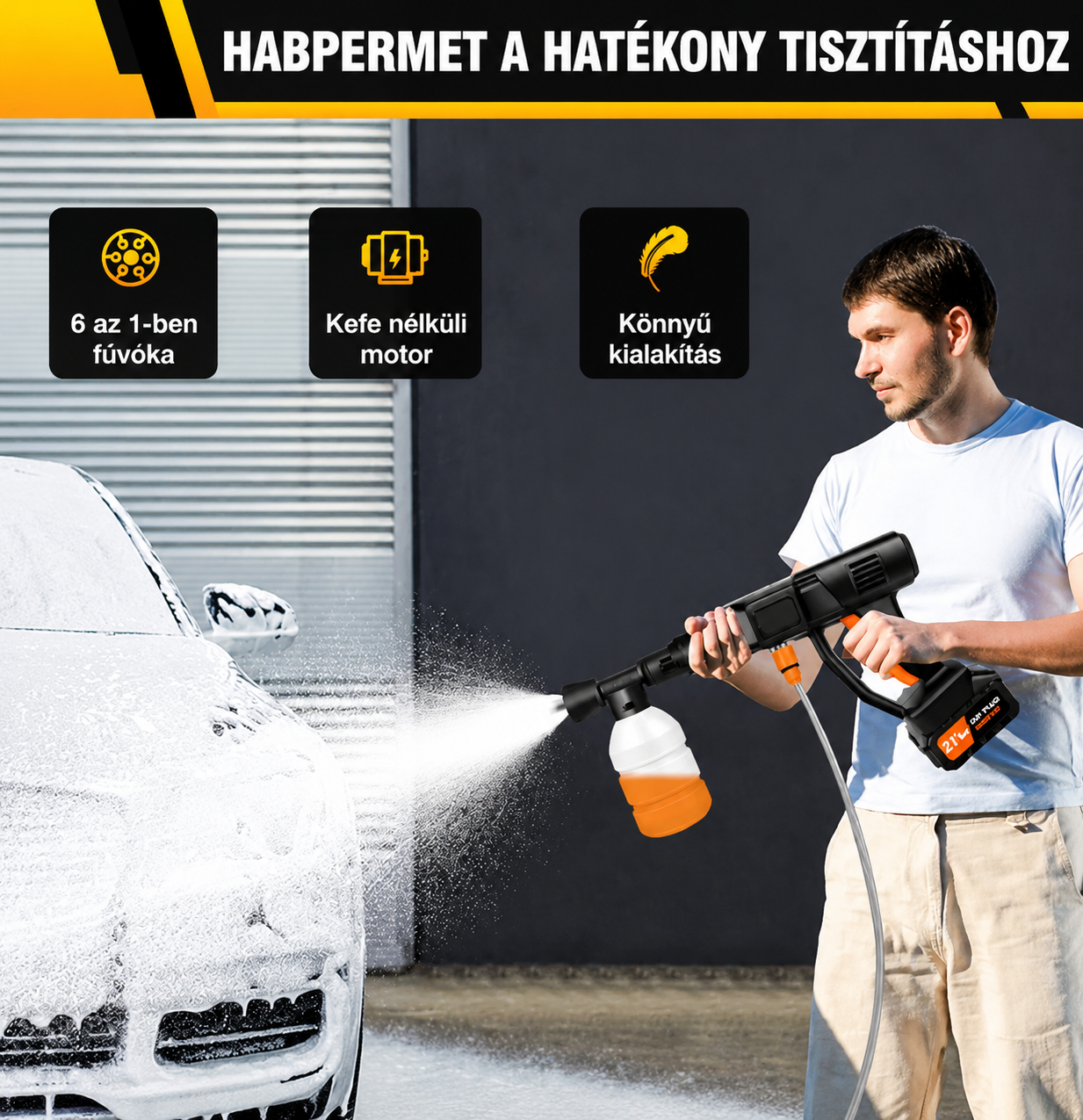 🚗Újdonság, korlátozott ideig érvényes ajánlat: 40% kedvezmény! ⚡Hordozható elemes autómosó pisztoly