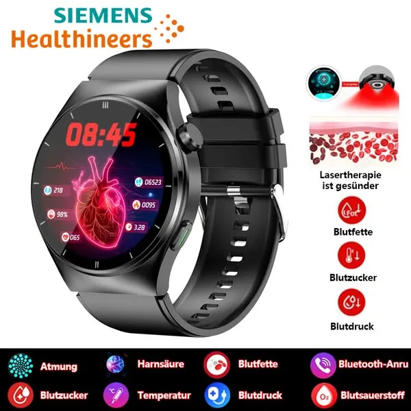 Die nicht-invasive Lasertherapie-Uhr von Siemens kann Herzfrequenz, Blutdruck und Blutzucker in Echtzeit überwachen