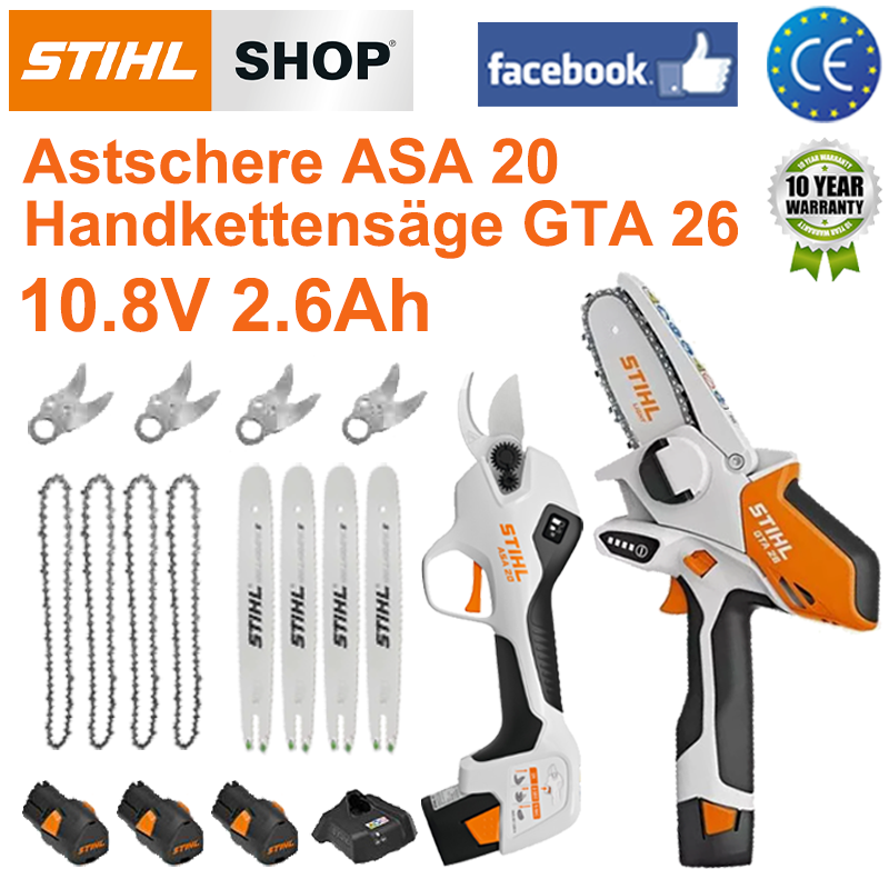 STIHL ASA 20 Lithium-Ionen-Akku-Astschere + GTA 26 Mini-Kettensäge