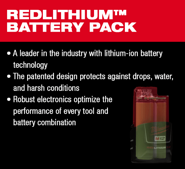 milwthtaukee m12 fuel redlithium battery