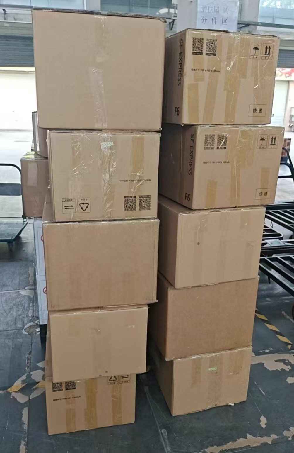 12 cartons containing 110 sets of MJF Nylon 3D printed and rubber casted parts for humanoid robot assembly