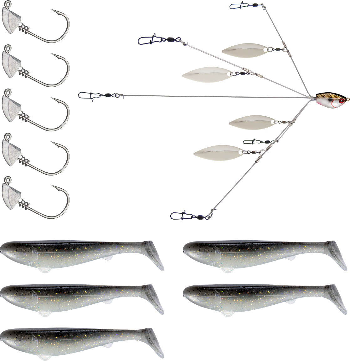 YUM Scottsboro Kit YUMbrella Flash Mob Jr. 3.5 inch Swimbait Kit