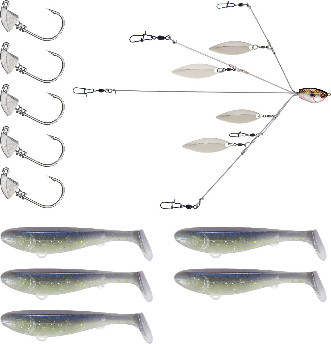 YUM Scottsboro Kit YUMbrella Flash Mob Jr. 3.5 inch Swimbait Kit