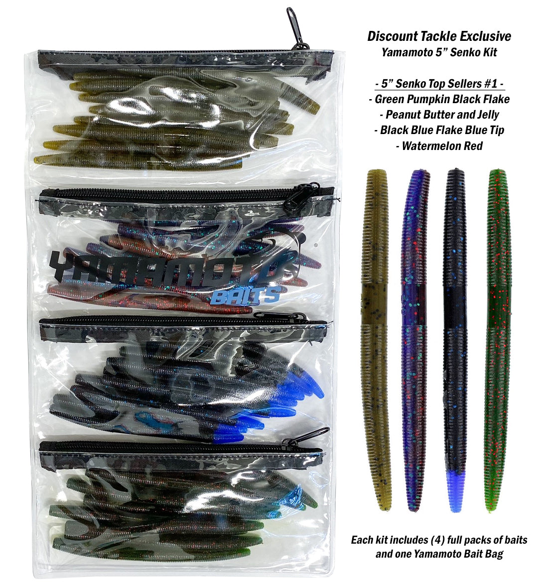 Gary Yamamoto Senko Kits - 40 Total Baits with Bag