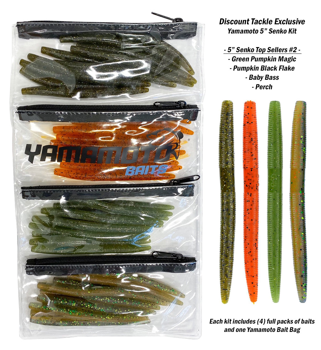 Gary Yamamoto Senko Kits - 40 Total Baits with Bag