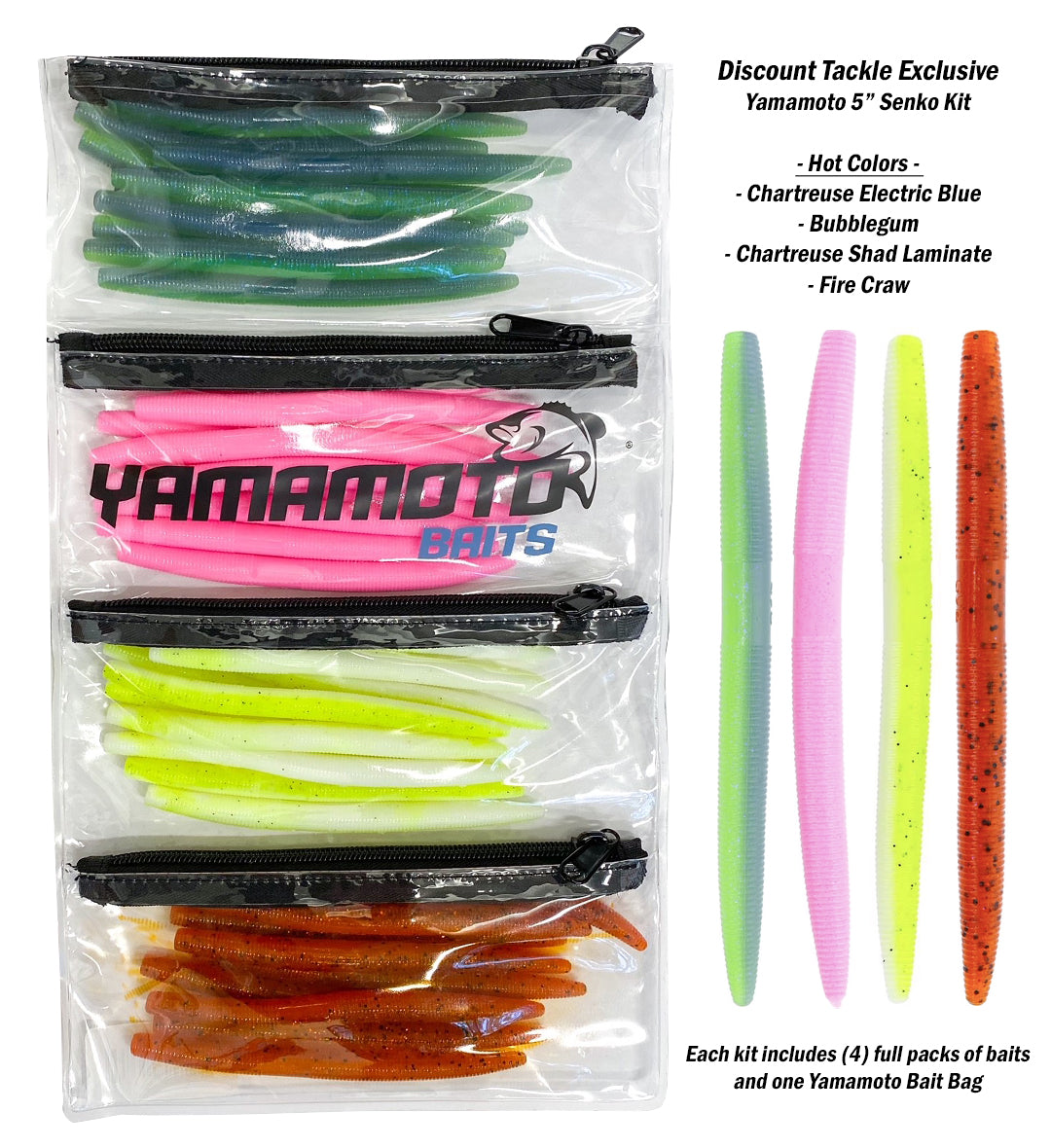 Gary Yamamoto Senko Kits - 40 Total Baits with Bag