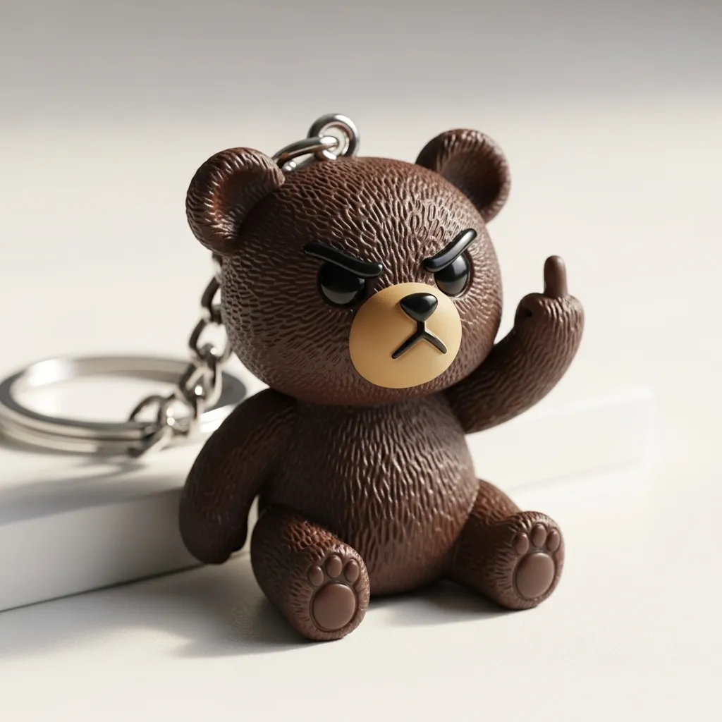 💖 Middle Finger Animal Keychain