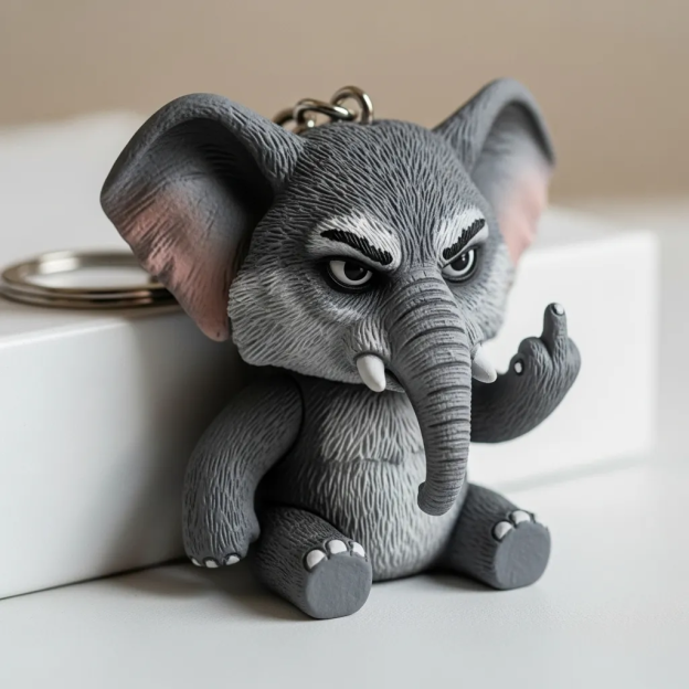 💖 Middle Finger Animal Keychain