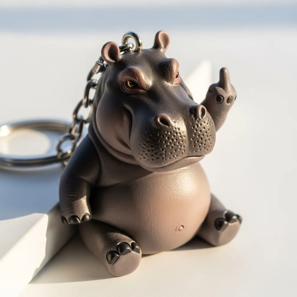 💖 Middle Finger Animal Keychain