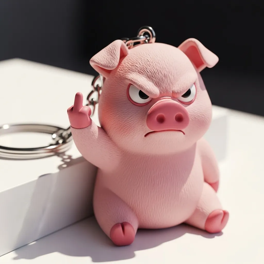 💖 Middle Finger Animal Keychain