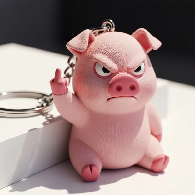 💖 Middle Finger Animal Keychain