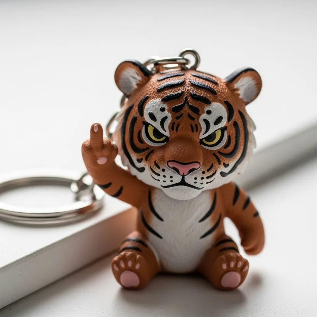 💖 Middle Finger Animal Keychain