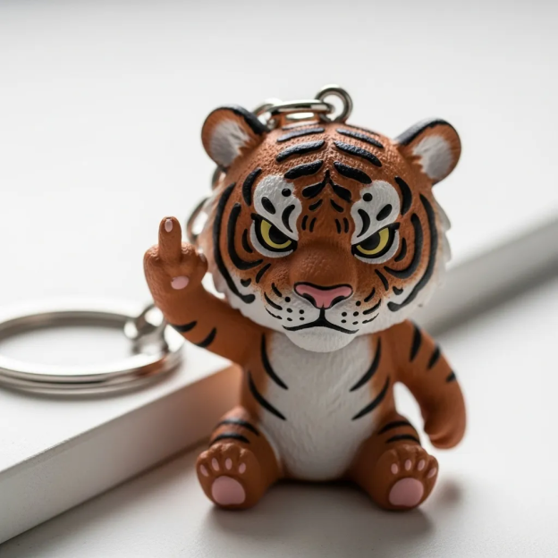 💖 Middle Finger Animal Keychain