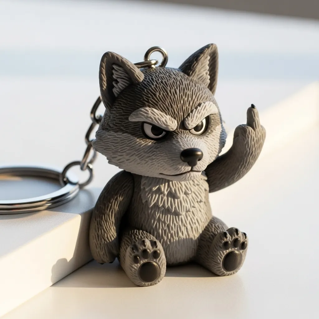 💖 Middle Finger Animal Keychain