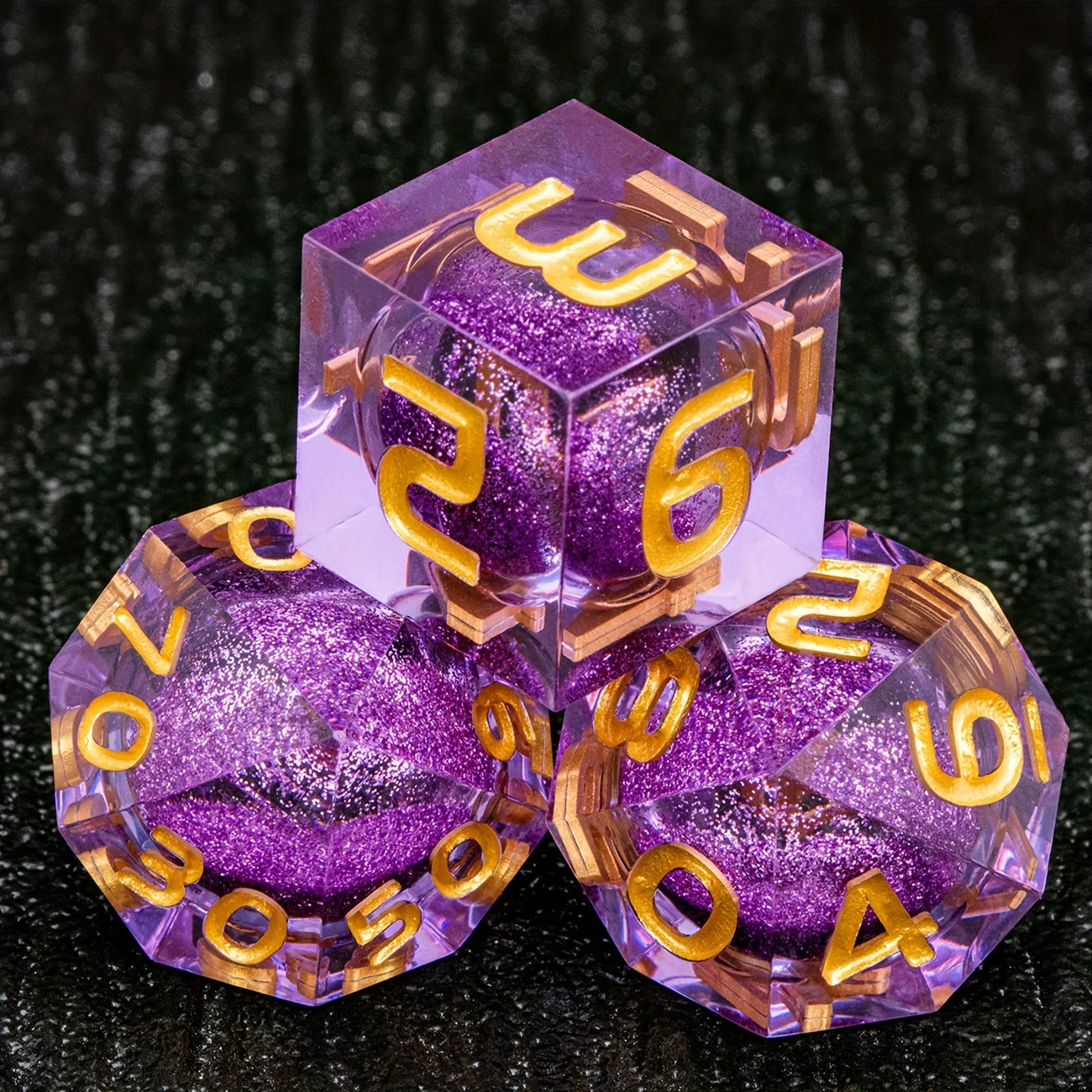 Purple Premium Liquid Core DND Dice Set