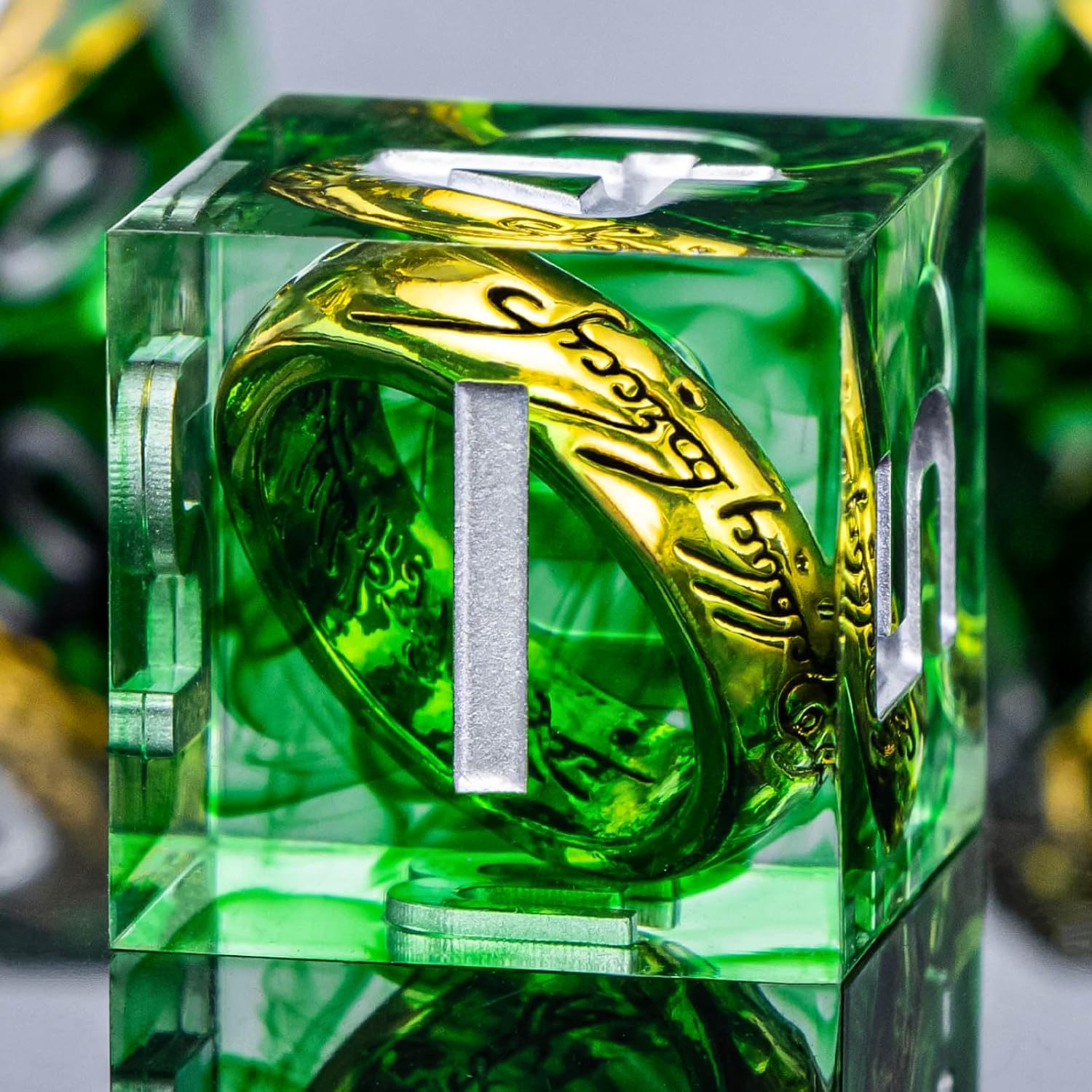 Magic Green Lord Rings DND Dice Set