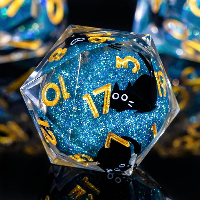 Liquid Core Cat DND Dice Set