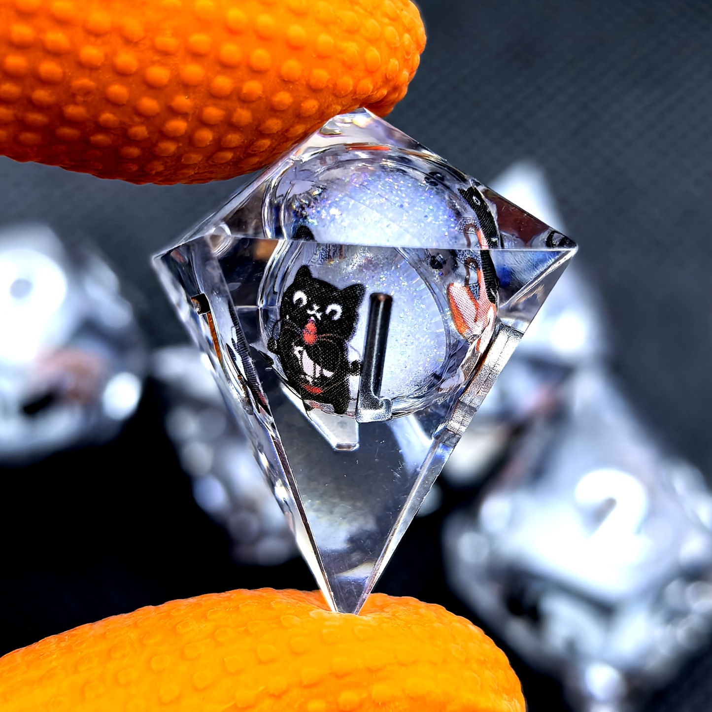 Cute Cat Liquid Core Resin Dice Set