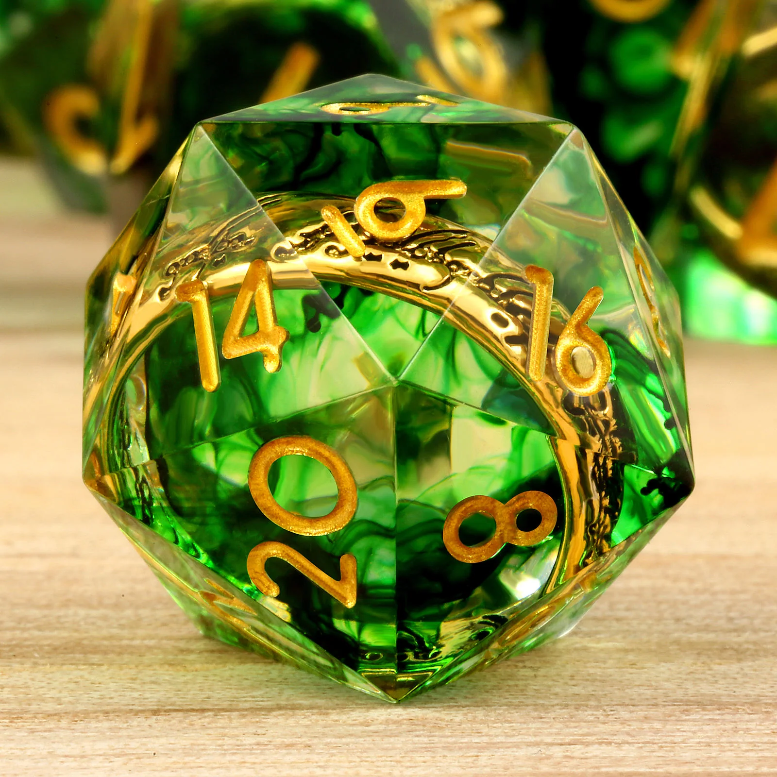 Ring of Verdant Dominion – Floating Ring Dice Set
