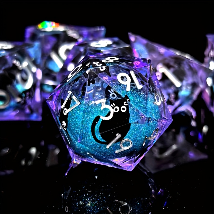 NEW Cat Liquid Core Resin Dice Set