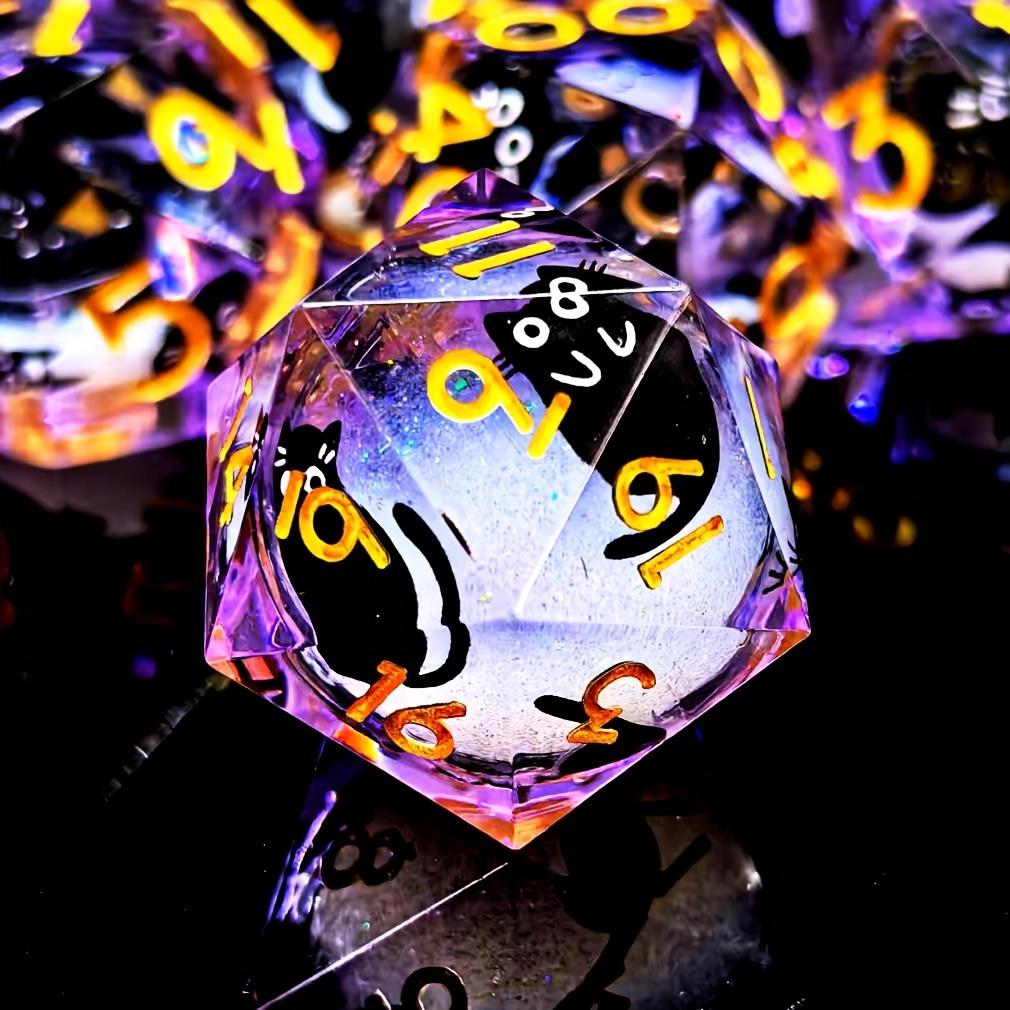NEW Cat Liquid Core Resin Dice Set