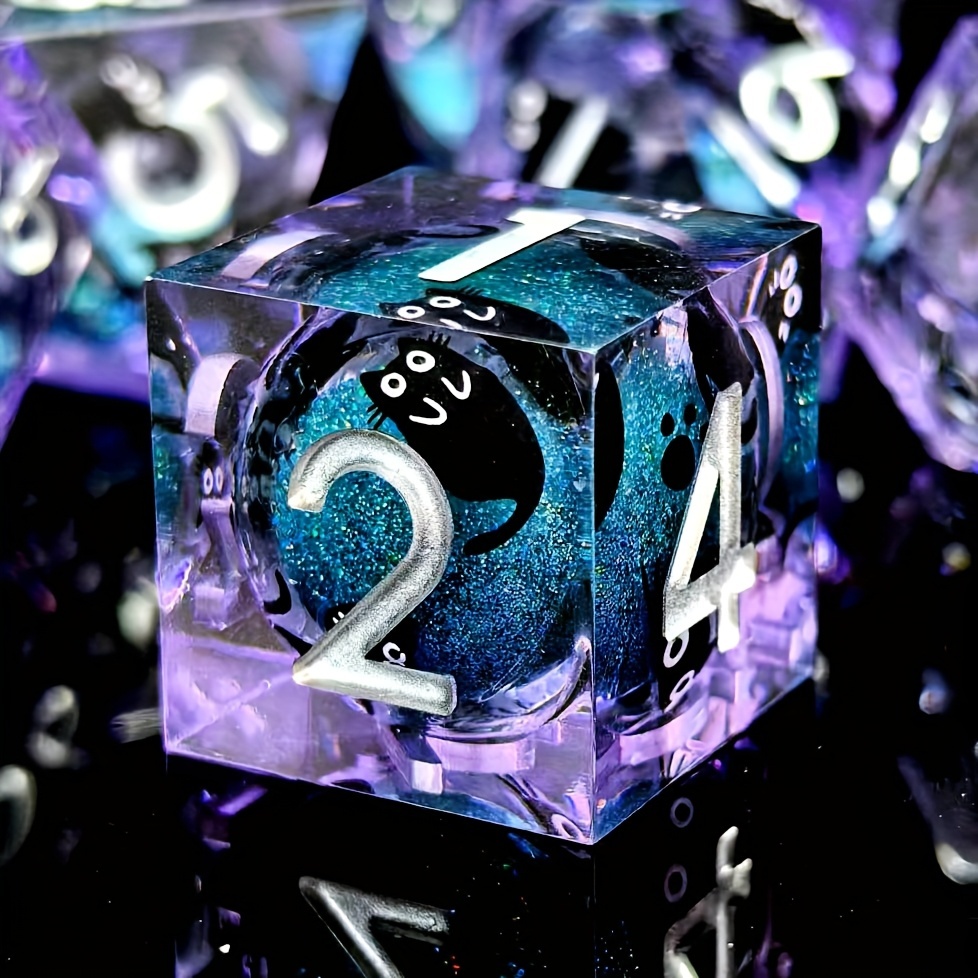 NEW Cat Liquid Core Resin Dice Set