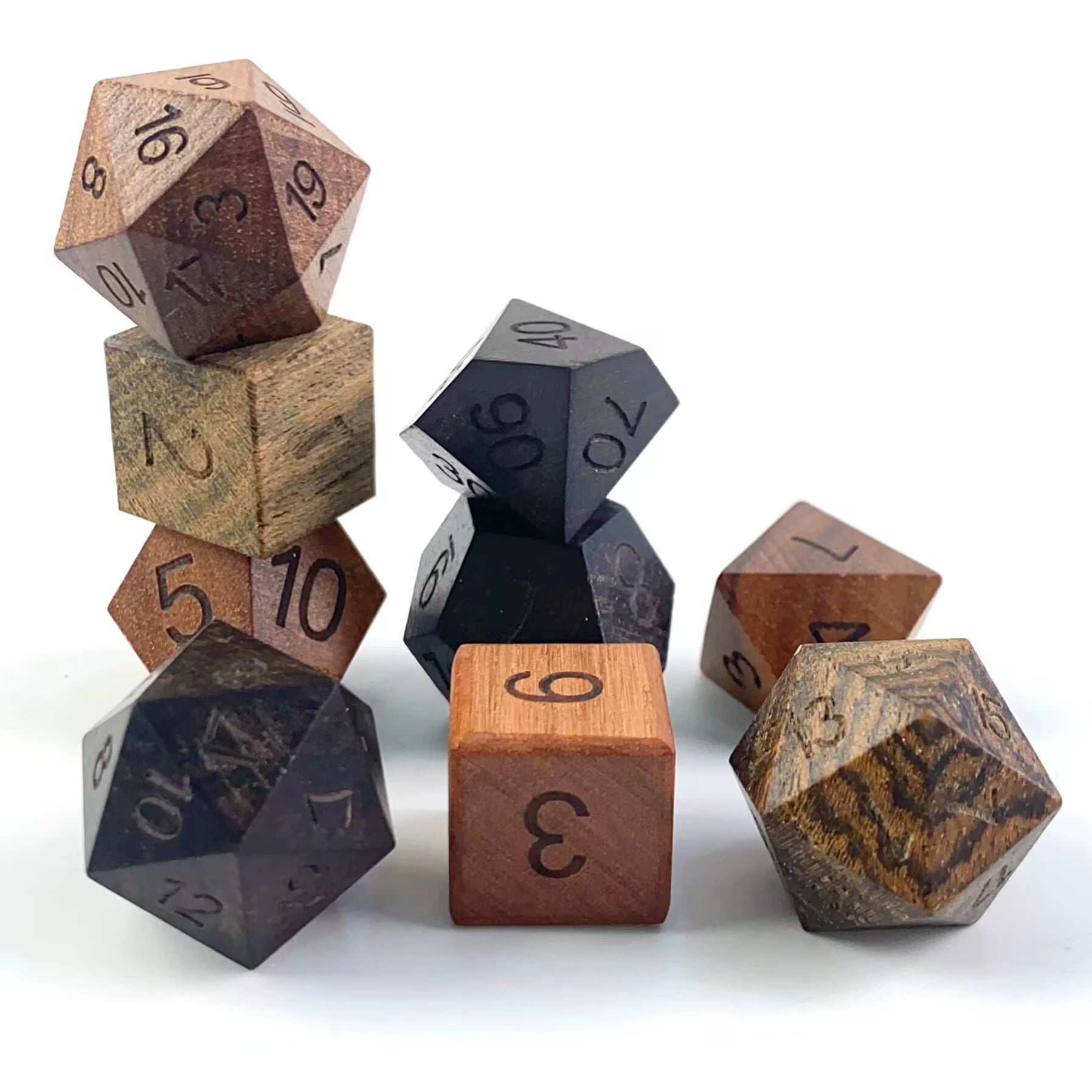 Elven Druid Wooden Dice Set