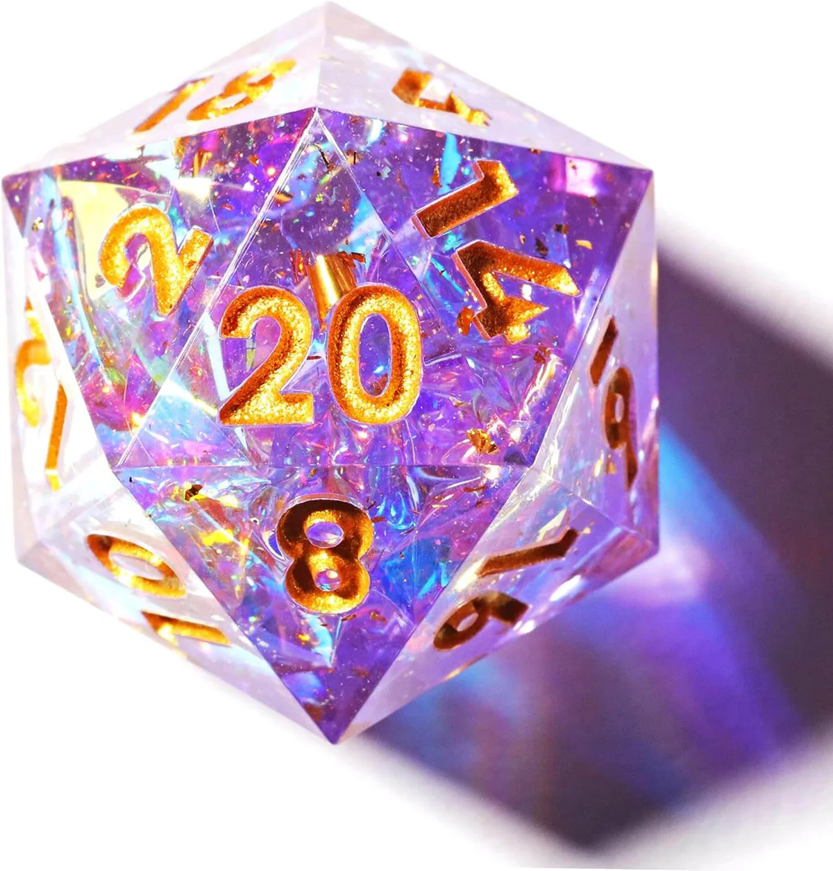 Purple Galaxy 7-Piece Polyhedral Dice Set for D&D-Resin