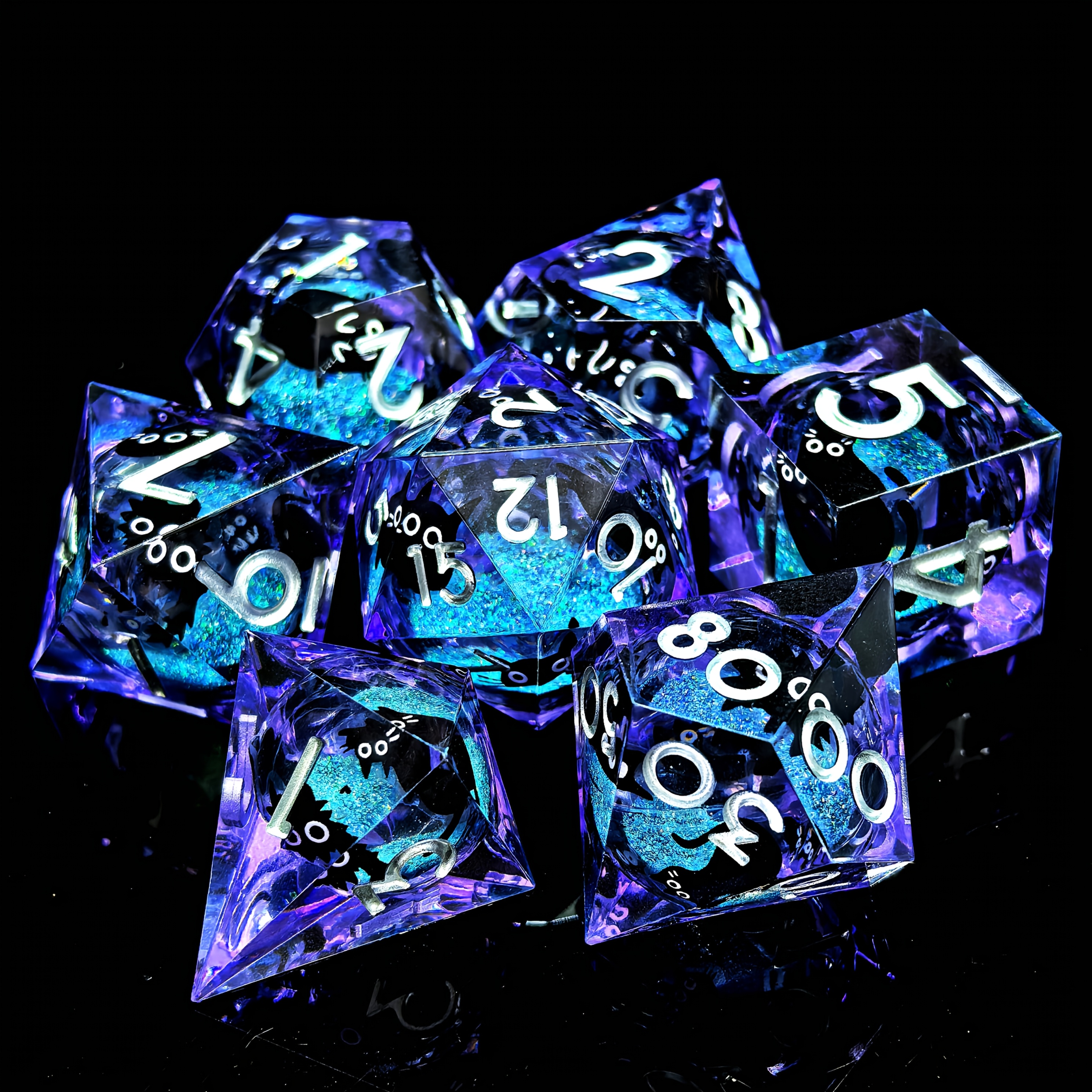 NEW Cat Liquid Core Resin Dice Set