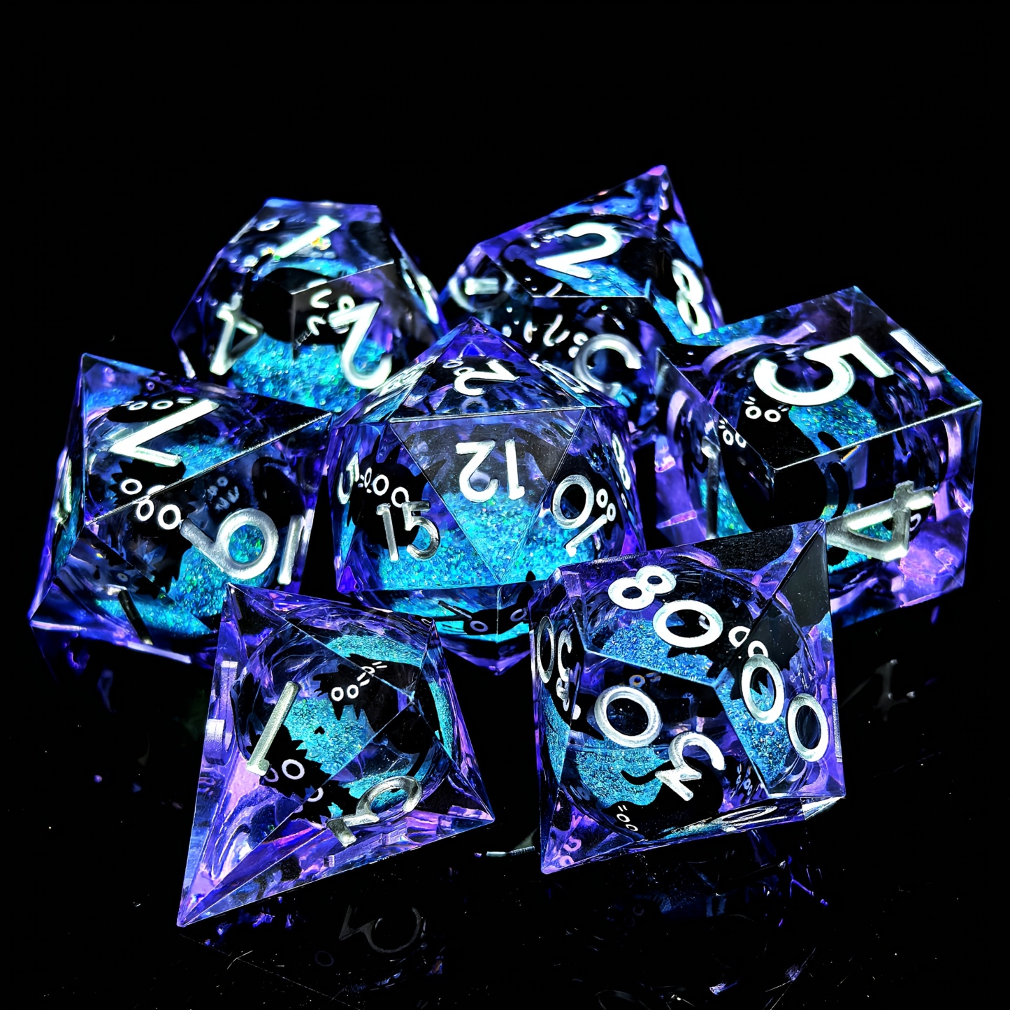 NEW Cat Liquid Core Resin Dice Set