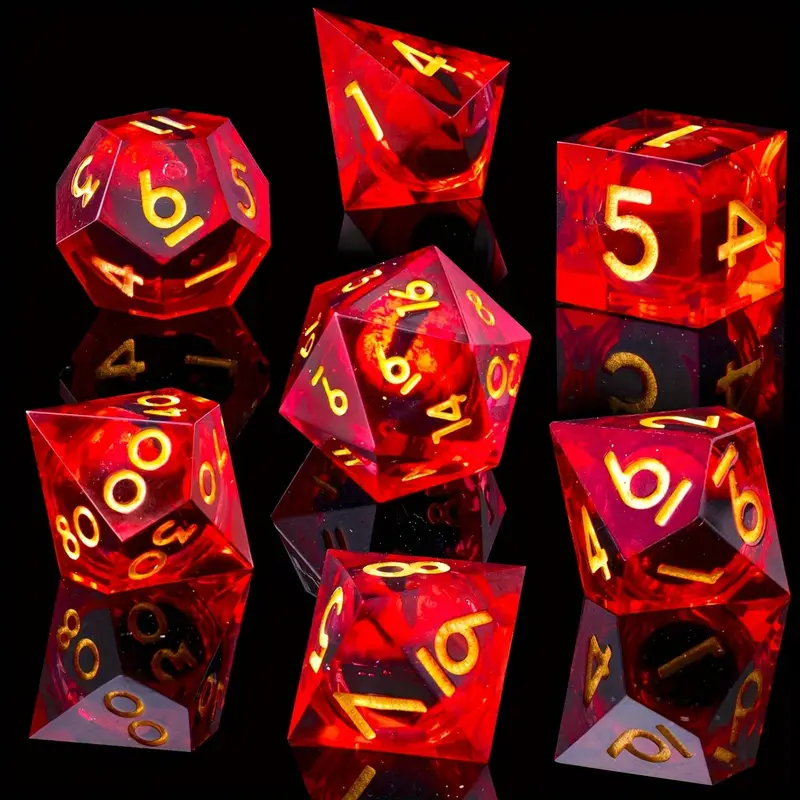Rotating Dragon Red Eye Resin Dice Set