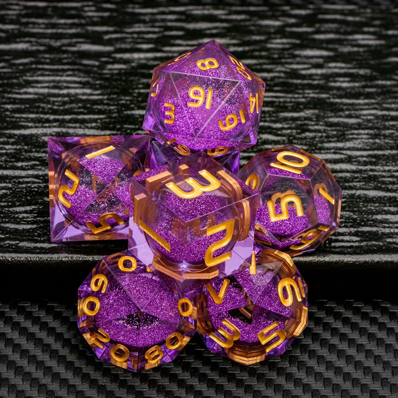 Purple Premium Liquid Core DND Dice Set
