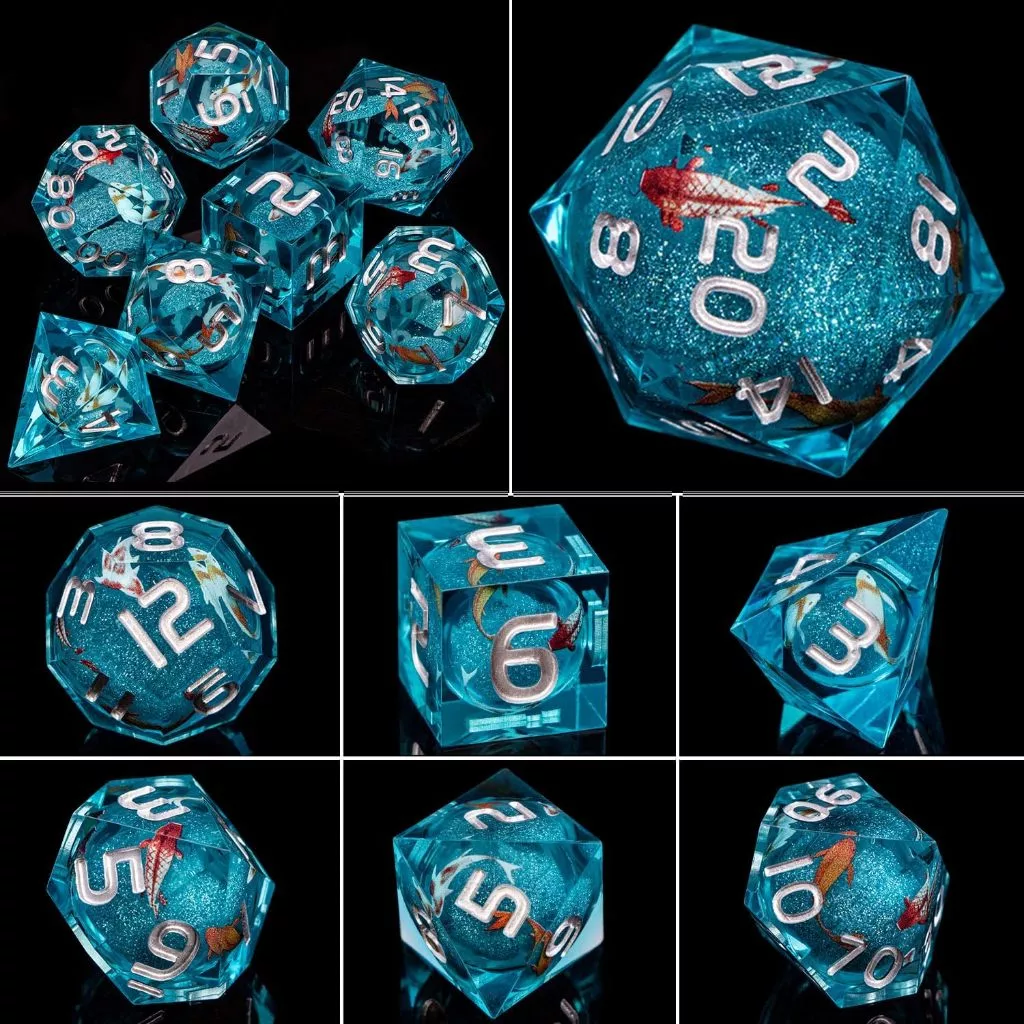 Liquid Core Carp Fish DND Dice Set