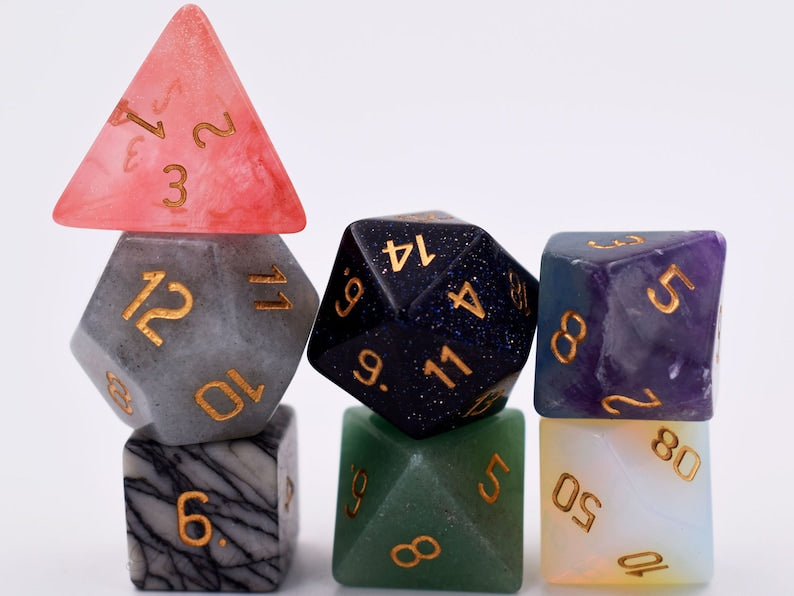 Mystery Gemstone Dice (Give away a Mystery Monster D&D RPG Figures Miniatures)